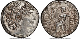 SELEUCID KINGDOM. Philip I Philadelphus (ca. 95/4-76/5 BC). Aulus Gabinius, as Proconsul (57-55 BC). AR tetradrachm (26mm, 12h). NGC AU. Posthumous is...