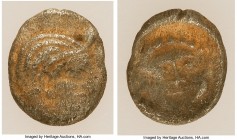 PHILISTIA. Uncertain mint. Ca. 5th-4th century BC. AR obol (9mm, 0.64 gm, 11h). Choice Fine. Archaic-style bearded male head right / Head of gorgon fa...