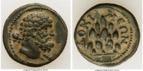 PHRYGIA. Docimeum. Pseudo-autonomous issue under Septimius Severus (193-211). AE (17mm, 2.92 gm, 12h). VF. Bearded and bare head of Herakles right; cl...