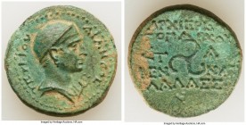 CILICIA. Olba. Pseudo-Autonomous issue under Augustus (27 BC-AD 14). AE (22mm, 8.36 gm, 12h). XF, scratches. Ajax, high priest, dated Year 1 (10/11–12...
