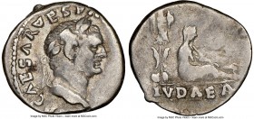 Vespasian (AD 69-79). AR denarius (17mm, 7h). NGC Choice Fine. Rome, 21 December AD 69-early AD 70. IMP CAESAR VESPASIANVS AVG, laureate head of Vespa...
