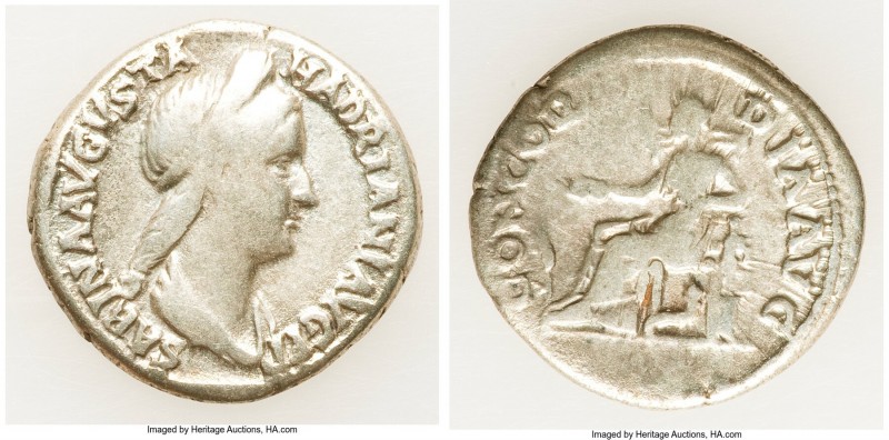 Sabina (AD 128-136/7). AR denarius (18mm, 3.25 gm, 7h). Fine. Rome, ca. AD 130-1...