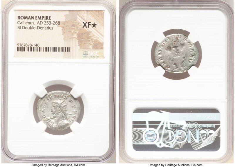 Gallienus, joint reign (AD 253-268). BI antoninianus (23mm, 5h). NGC XF S. Lugdu...