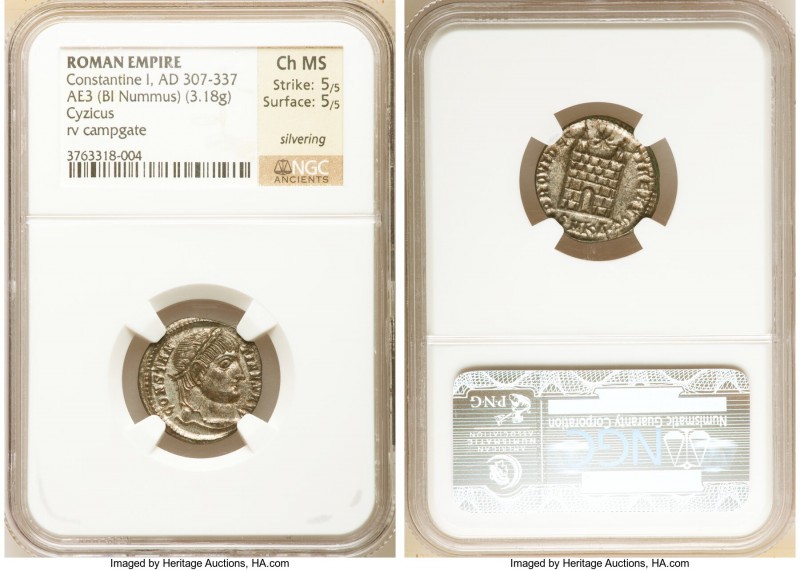 Constantine I the Great (AD 307-337). AE3 or BI nummus (19mm, 3.18 gm, 7h). NGC ...