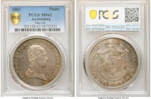 Salzburg. Ferdinand Taler 1803 MS62 PCGS, Salzburg mint, KM485, Dav-43. One year type. 

HID09801242017

© 2020 Heritage Auctions | All Rights Res...