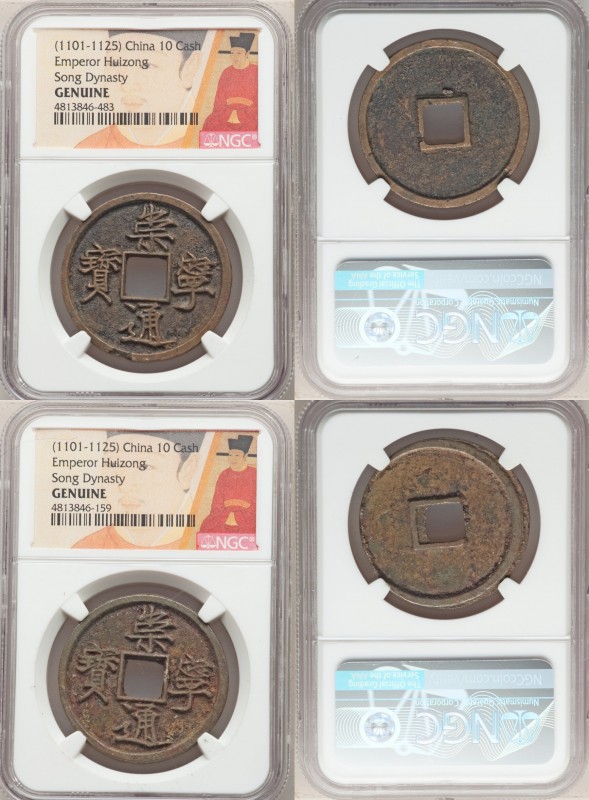 Northern Song Dynasty. Hui-Zong 20-Piece Lot of Certified 10 Cash ND (1101-1125)...