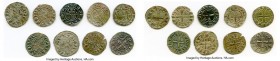 Principality of Antioch 9-Piece Lot of Uncertified Bohemond Era "Helmet" Deniers ND (1163-1201) VF, Average size 18mm. Sold as is, no returns.

HID0...
