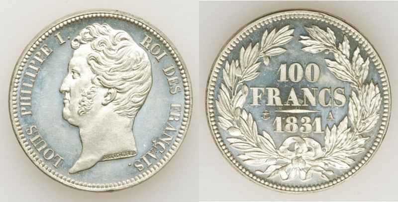 Louis Philippe I white-metal Essai 100 Francs 1831 UNC, Paris mint, Maz-1054. 34...