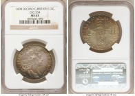 William III 1/2 Crown 1698 MS63 NGC, KM492.2, S-3494, ESC-554. DECIMO edge. The slightly subdued obverse of this coin is with golden hues to the outer...