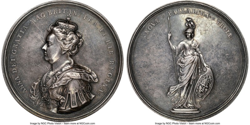 Anne silver "Union of Scotland and England" Medal ND (1707) AU Details (Obverse ...