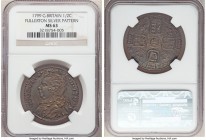 George III silver Pattern "Fullerton" 1/2 Crown 1799 MS63 NGC, Forrer II, pg. 170. Engraved by J. Milton and struck by Matthew Yound for Colonel Fulle...
