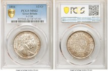 George III 1/2 Crown 1816 MS62 PCGS, KM667, S-3788. Argent surfaces lightly draped in rose-taupe toning. 

HID09801242017

© 2020 Heritage Auction...