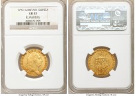 George III gold Guinea 1792 AU53 NGC, S-3729. This offering exhibits pleasing autumnal tones trapped in the legends of both the obverse and the revers...