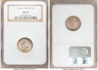 William IV 6 Pence 1834 MS66 NGC, KM712, S-3836. This gem, dripping in luster, is with a light and pleasing peripheral toning.

HID09801242017

© ...