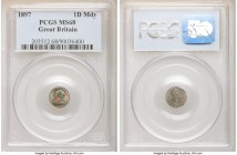 Victoria 4-Piece Certified Maundy Set 1897 PCGS, 1) Penny - MS68, KM775 2) 2 Pence - MS67, KM776 3) 3 Pence - MS67, KM777 4) 4 Pence - MS67, KM778 Mat...