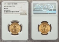 Republic gold 500 Kronur 1961 MS66 NGC, KM14. Jon Sigurdsson commemorative. Mintage: 10,000 pieces. AGW 0.2593 oz. 

HID09801242017

© 2020 Herita...