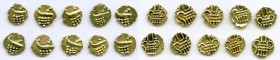 Cochin 10-Piece Lot of Uncertified gold Fanams ND (17th-18th Century) AU, Fr-1504. Average size 7.5mm. Average weight 0.38gm. Sold as is, no returns....
