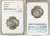 Vittorio Emanuele III Lira 1940-R MS66+ NGC, Rome mint, KM77b. With three graded at NGC, this stunning example is the sole finest; the obverse fields ...