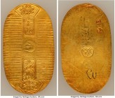 Manen gold Koban (Ryo) ND (1860-1867) AU, Edo mint, KM-C22d. 20x37mm. 3.3gm. This pleasing example displays a soft yellow-gold surface with hints of r...