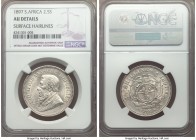 Republic 2-1/2 Shillings 1897 AU Details (Surface Hairlines) NGC, KM7. The strong underlying luster with minimal hairlines.

HID09801242017

© 202...