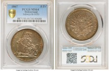 Confederation "Schwyz Shooting Festival" 5 Francs 1867 MS64 PCGS, KM-XS9.R-1070 Olive toning with peach accents. 

HID09801242017

© 2020 Heritage...