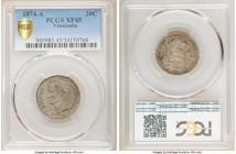 Republic 20 Centavos 1874-A XF45 PCGS, Paris mint, KM-Y14. 

HID09801242017

© 2020 Heritage Auctions | All Rights Reserved