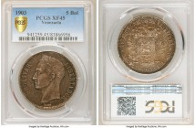 Republic 5 Bolivares 1903-(p) XF45 PCGS, Philadelphia mint, KM-Y24.2. 

HID09801242017

© 2020 Heritage Auctions | All Rights Reserved