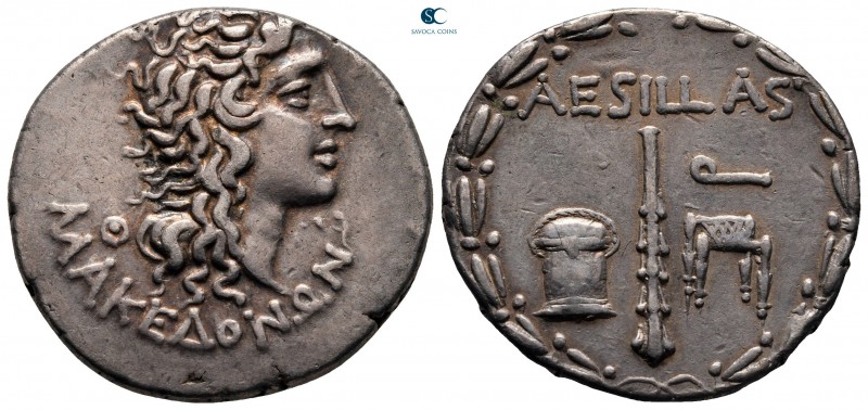Macedon. As Roman Province. Thessalonika. Aesillas, quaestor 95-70 BC. 
Tetradr...