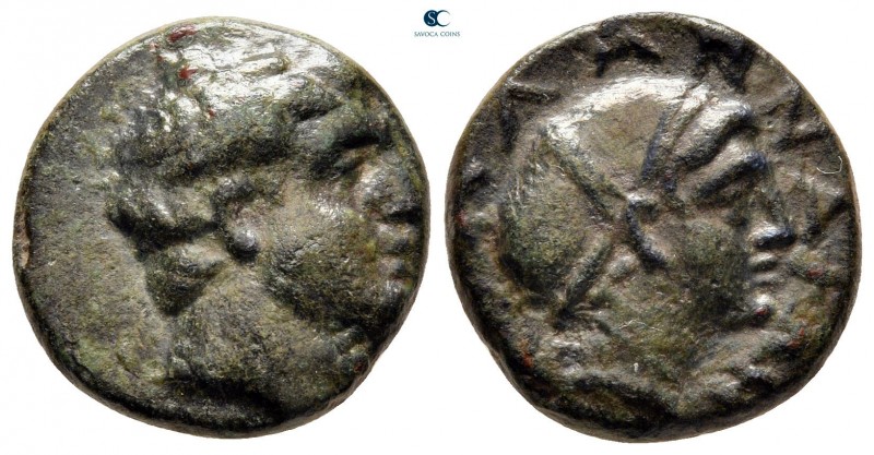 Thessaly. Phalanna circa 350 BC. 
Trichalkon Æ

17 mm, 5,67 g

Bare head of...