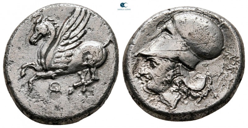 Akarnania. Thyrrheion circa 350-300 BC. 
Stater AR

20 mm, 8,05 g

Pegasos ...
