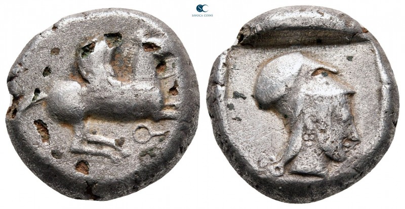 Corinthia. Corinth circa 500-450 BC. 
Fourrée Stater

17 mm, 6,82 g

Pegaso...
