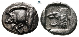 Mysia. Kyzikos circa 480 BC. Diobol AR