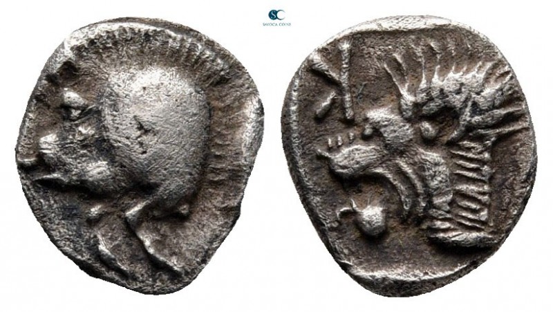 Mysia. Kyzikos circa 475-450 BC. 
Obol AR

9 mm, 0,77 g

Forepart of boar l...