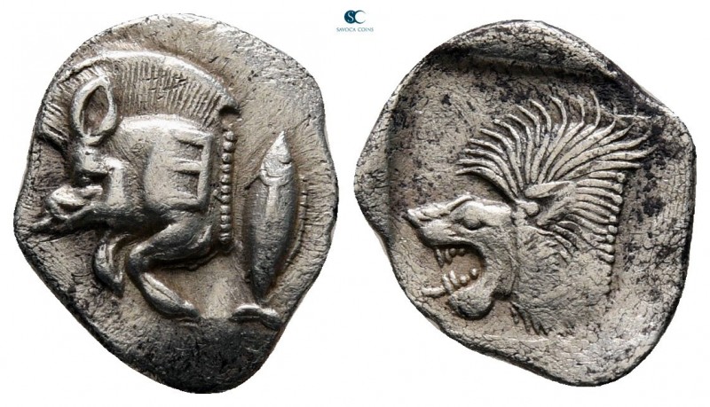 Mysia. Kyzikos circa 450-400 BC. 
Obol AR

13 mm, 0,87 g

Forepart of boar ...