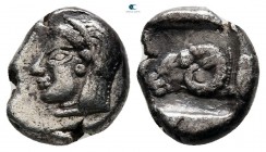 Troas. Kebren circa 500-450 BC. Diobol AR