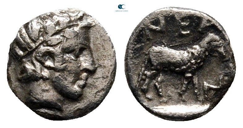 Troas. Neandria circa 400 BC. 
Obol AR

7 mm, 0,48 g

Laureate head of Apol...