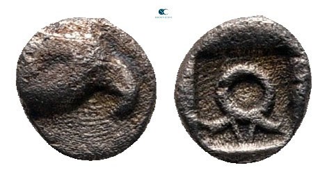 Ionia. Magnesia ad Maeander circa 500 BC. 
Tetartemorion AR

4 mm, 0,18 g

...