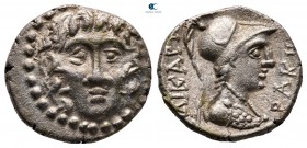 Caria. Halikarnassos  circa 150-50 BC. ΔΡΑΚΩΝ (Drakon), magistrate. Drachm AR
