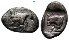 Caria. Uncertain mint ('Mint D') circa 500-450 BC. Diobol AR