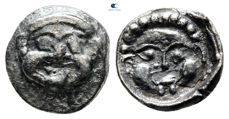 Samaria. Uncertain mint circa 375-333 BC. 
Obol AR

10 mm, 0,67 g

Facing g...