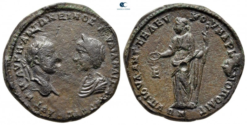 Moesia Inferior. Marcianopolis. Elagabalus with Julia Soaemias AD 218-222. ΙΟΥΛΙ...