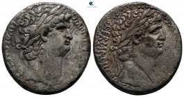 Seleucis and Pieria. Antioch. Nero with Divus Claudius AD 63-68. Tetradrachm AR