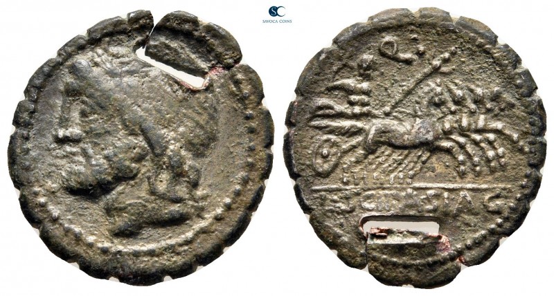 L. Scipio Asiagenus 103 BC. Rome
Fourrée Serrate Denarius 

20 mm, 3,12 g

...