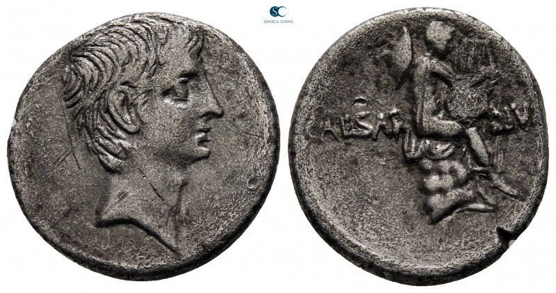 Augustus 27 BC-AD 14. Rome
Denarius AR

18 mm, 3,45 g

Bare head of Octavia...