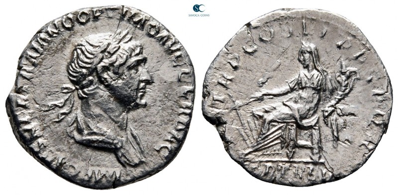 Trajan AD 98-117. Rome
Denarius AR

17 mm, 2,70 g

IMP CAES NER TRAIANO OPT...