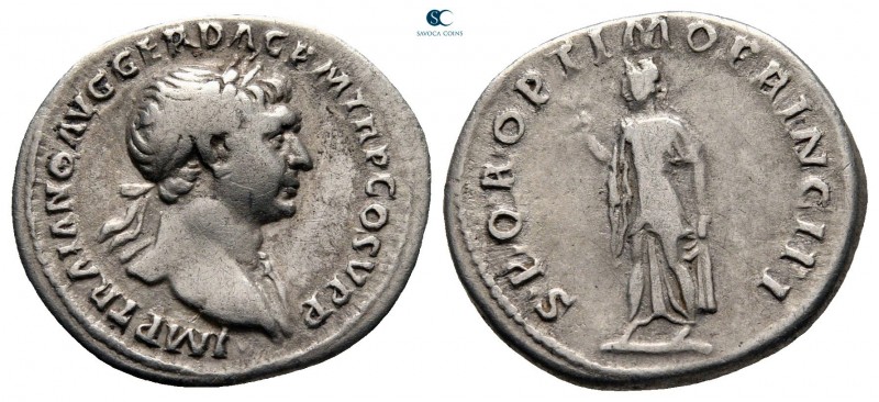 Trajan AD 98-117. Rome
Denarius AR

19 mm, 2,63 g

IMP TRAIANO AVG GER DAC ...