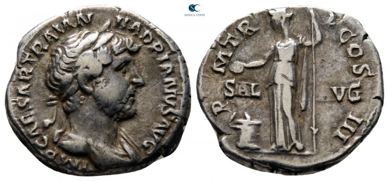 Hadrian AD 117-138. Rome
Denarius AR

19 mm, 3,58 g

IMP CAESAR TRAIAN HADR...