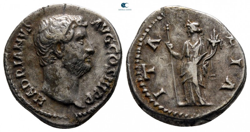 Hadrian AD 117-138. Rome
Denarius AR

18 mm, 3,36 g

HADRIANVS AVG COS III ...