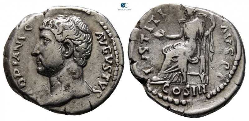 Hadrian AD 117-138. Rome
Denarius AR

18 mm, 3,34 g

[HA]DRIANVS AVGVSTVS, ...