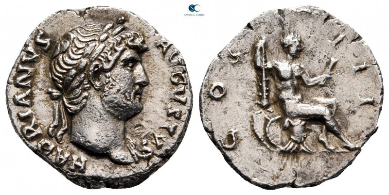 Hadrian AD 117-138. Rome
Denarius AR

17 mm, 3,25 g

HADRIANVS AVGVSTVS, la...